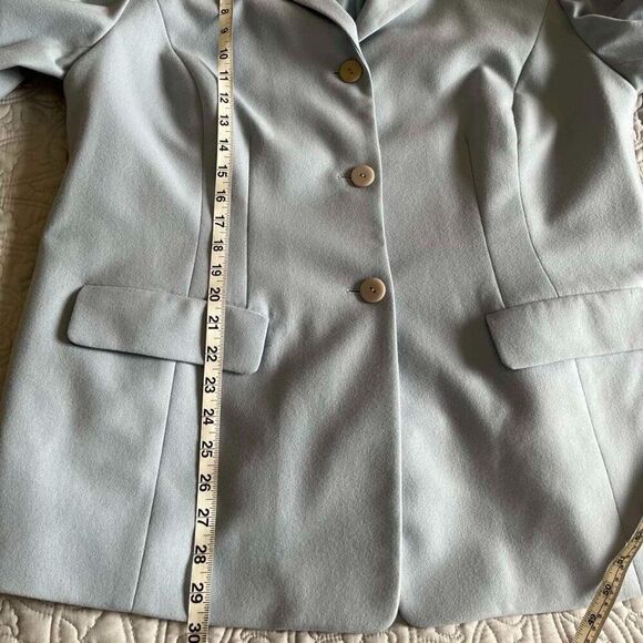 Josephine Chaus Virgin Wool Light Blue Blazer Jacket Women's Size 16 - Picture 10 of 12
